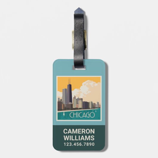 Chicago | Moderne skyline Bagagelabel (Achterkant verticaal)