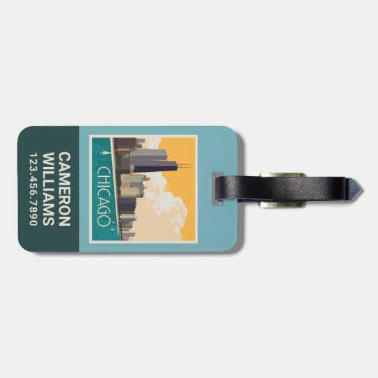 Chicago | Moderne skyline Bagagelabel (Achterkant horizontaal)