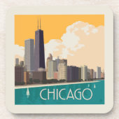 Chicago | Moderne skyline Bier Onderzetter (Voorkant)