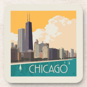 Chicago   Moderne skyline Bier Onderzetter