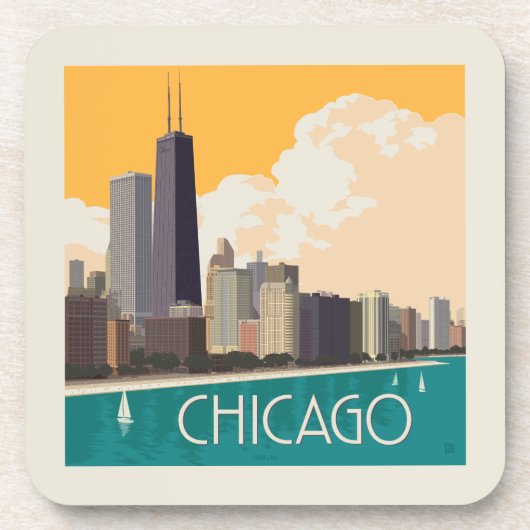 Chicago | Moderne skyline Bier Onderzetter (Voorkant)