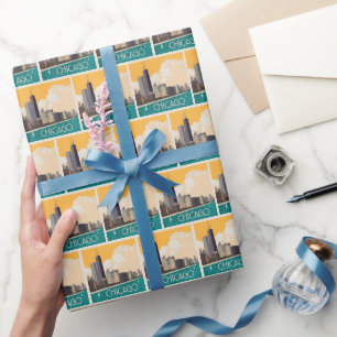 Chicago   Moderne skyline Cadeaupapier