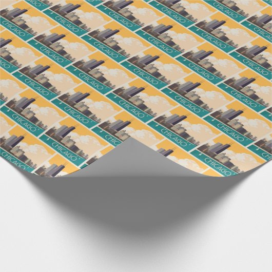 Chicago | Moderne skyline Cadeaupapier (Hoek)