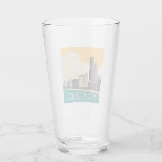 Chicago | Moderne skyline Glas (Achterkant)