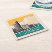 Chicago | Moderne skyline Kartonnen Onderzetters (Schuin)
