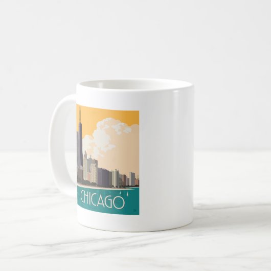 Chicago | Moderne skyline Koffiemok (Voorkant links)