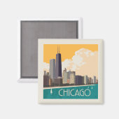 Chicago | Moderne skyline Magneet (Voorkant / Achterkant)