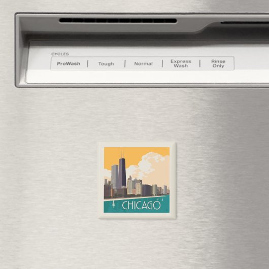 Chicago | Moderne skyline Magneet (Insitu (Vaatwasser))