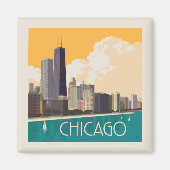 Chicago | Moderne skyline Magneet (Voorkant)