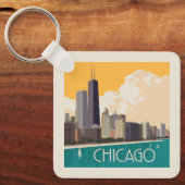 Chicago | Moderne skyline Sleutelhanger (Voorkant)
