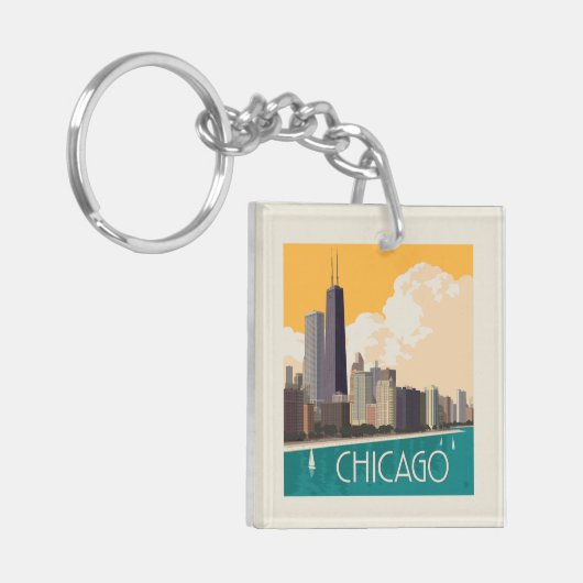Chicago | Moderne skyline Sleutelhanger (Voorkant Links)