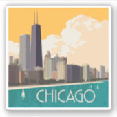 Chicago | Moderne skyline Sticker (Voorkant)
