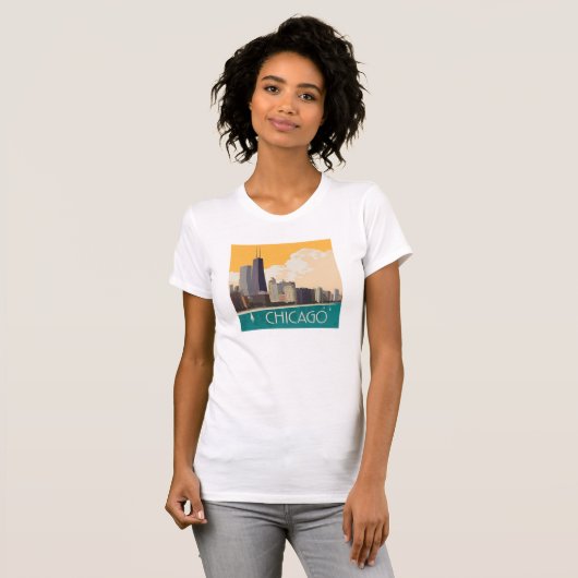 Chicago | Moderne skyline T-shirt (Voorkant volledig)