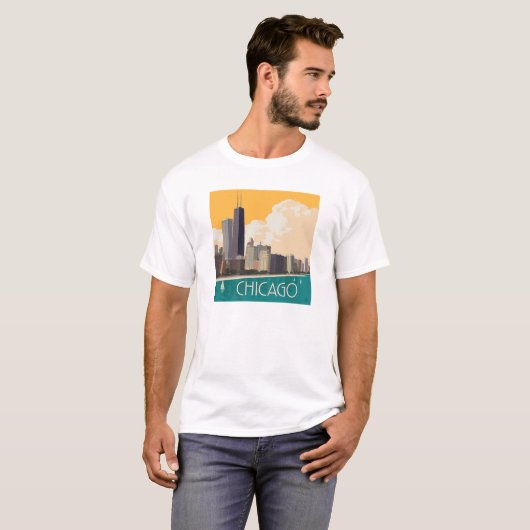 Chicago | Moderne skyline T-shirt (Voorkant volledig)