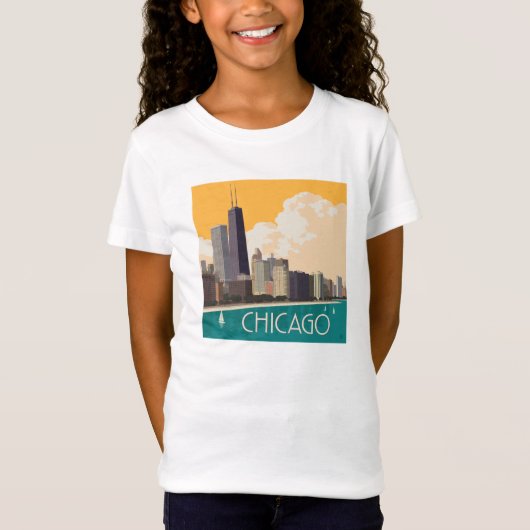 Chicago | Moderne skyline T-shirt (Voorkant)