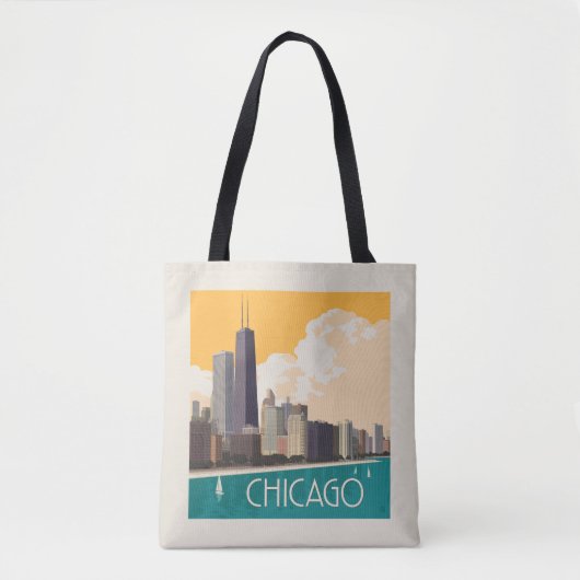 Chicago | Moderne skyline Tote Bag (Voorkant)