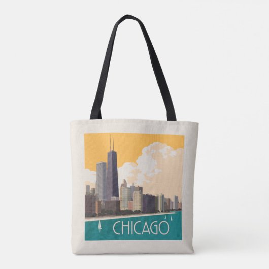Chicago | Moderne skyline Tote Bag (Achterkant)