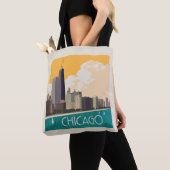 Chicago | Moderne skyline Tote Bag (Dichtbij)
