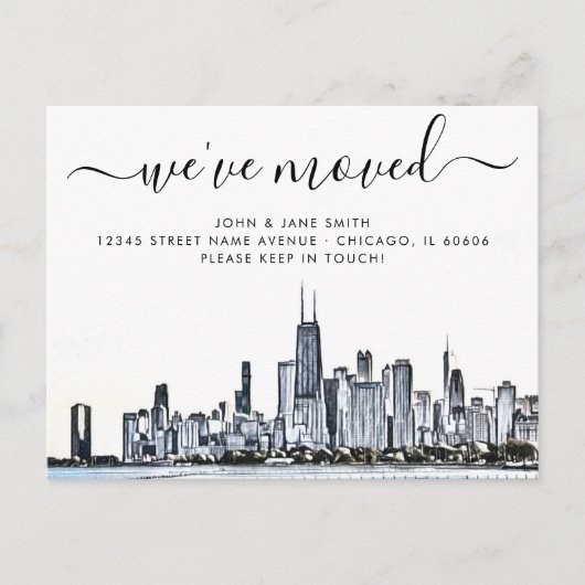 Chicago Moving Announcement Briefkaart (Voorkant)