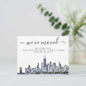 Chicago Moving Announcement Briefkaart (Staand voorkant)