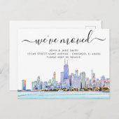 Chicago Moving Announcement Briefkaart (Voorkant / Achterkant)
