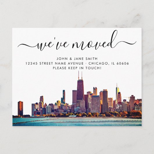 Chicago Moving Announcement Briefkaart (Voorkant)