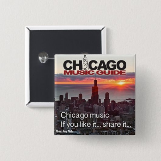 Chicago Music Guide Square Button (Voorkant /achterkant)