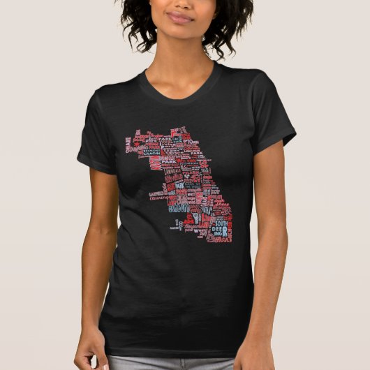 Chicago nabuurschapskaart t-shirt (Voorkant)