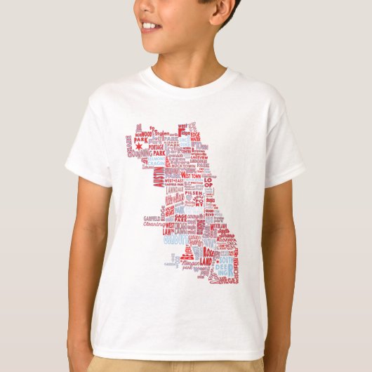 Chicago nabuurschapskaart t-shirt (Voorkant)