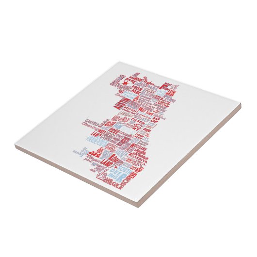 Chicago nabuurschapskaart tegeltje (Zijkant)