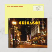 chicago nachtleven briefkaart (Voorkant / Achterkant)