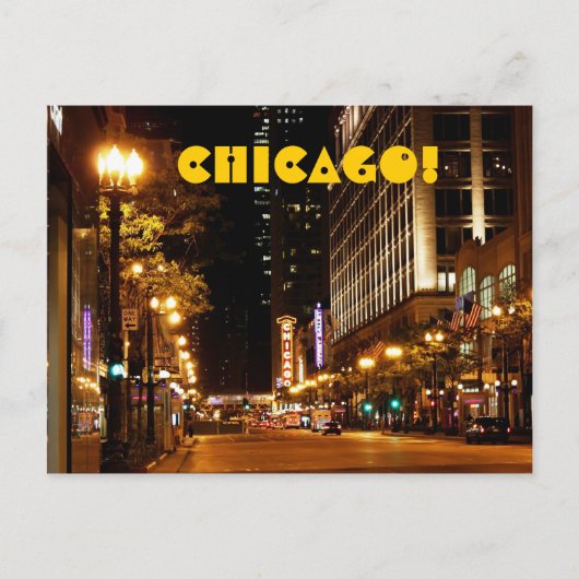 chicago nachtleven briefkaart (Voorkant)
