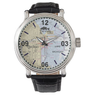 Chicago Nautical Chart Watch Horloge