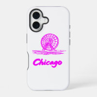 Chicago Navy Pier Reuzenrad Neon Roze