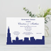 Chicago Navy Skyline Silhouette repetitie diner Kaart (Staand voorkant)
