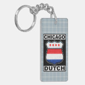 Chicago, Nederlands Amerikaans Schildtoetsenbord Sleutelhanger (Voorkant Links)