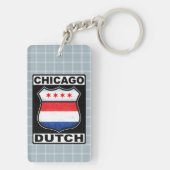 Chicago, Nederlands Amerikaans Schildtoetsenbord Sleutelhanger (achterkant)