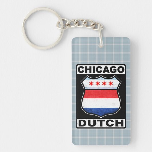 Chicago, Nederlands Amerikaans Schildtoetsenbord Sleutelhanger (Voorkant)