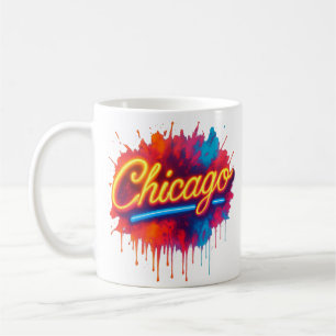 Chicago Neon Street Art Splash Koffiemok