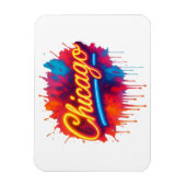 Chicago Neon Street Art Splash Magneet (Verticaal)
