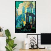 Chicago New York Central Lines Travel Poster (Thuiskantoor)