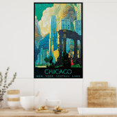 Chicago New York Central Lines Travel Poster (Keuken)