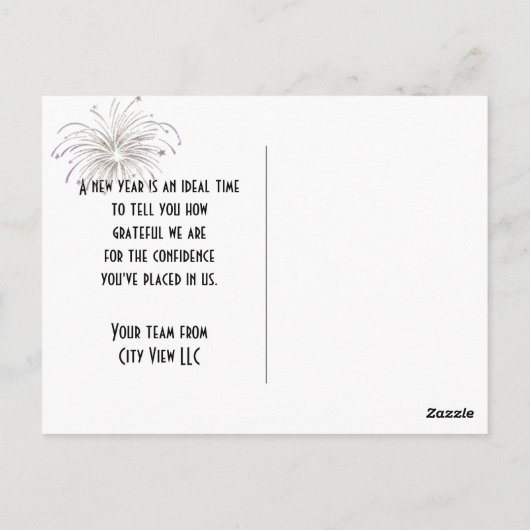Chicago Nieuwjaar 2026 Zakelijk Bedankt Briefkaart (Achterkant)
