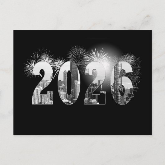 Chicago Nieuwjaar 2026 Zakelijk Bedankt Briefkaart (Voorkant)