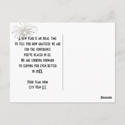 Chicago - Nieuwjaar Business - Bedankt Briefkaart (Achterkant)