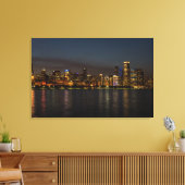 Chicago Night Cityscape Canvas Afdruk (Insitu (Woonkamer))