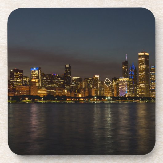 Chicago Night Cityscape Drankjes Onderzetter (Voorkant)
