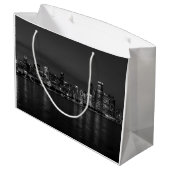Chicago Night Cityscape Grayscale Groot Cadeauzakje (Achterkant Gekanteld)