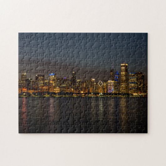 Chicago Night Cityscape Legpuzzel (Horizontaal)