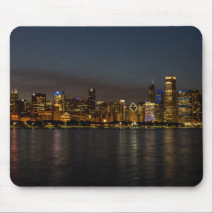 Chicago Night Cityscape Muismat
